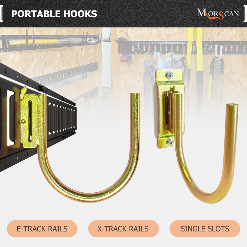 MorScan 4 Pack 4" E Track J Hooks Heavy Duty Galvanized Steel E-Track Tie Down Accessories for Box Truck, Enclosed Trailer, Garage, Vans, Warehouse, Workshop - Image 4